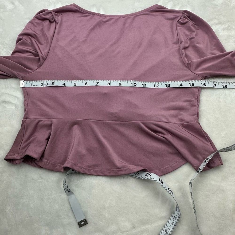 American Threads lavender cropped blouse size M - Picture 7 of 8